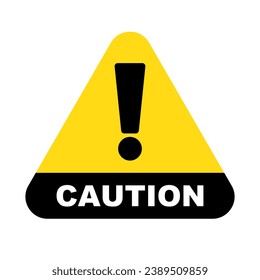 Caution icon. Warning or attention icon. Vector.