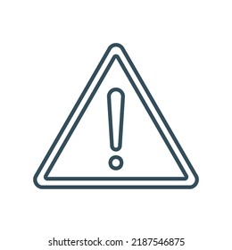 Caution icon for warning in grey outline style