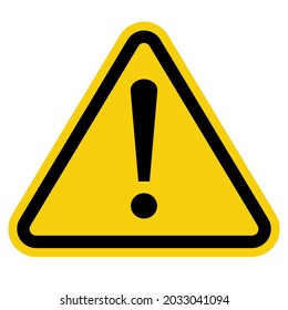 caution icon warning yellow sign. vector illustration. 
 