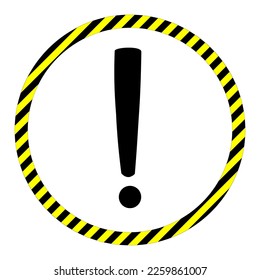Caution icons with black and yellow line border. Caution sign. Vector illustration EPS 10 File.