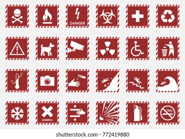 caution icons, warning signs
