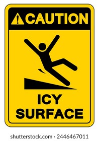 Caution Icy Surface Symbol Sign,Vector Illustration, Isolate On White Background Label. EPS10