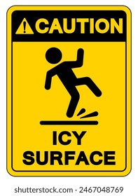 Caution Icy Surface Symbol Sign,Vector Illustration, Isolate On White Background Label. EPS10