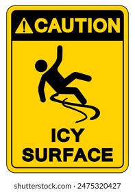 Caution Icy Surface Symbol Sign,Vector Illustration, Isolate On White Background Label. EPS10