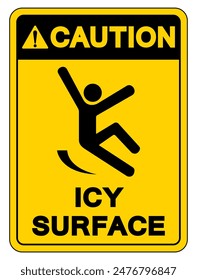 Caution Icy Surface Symbol Sign,Vector Illustration, Isolate On White Background Label. EPS10