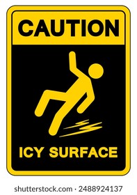 Caution Icy Surface Symbol Sign,Vector Illustration, Isolate On White Background Label. EPS10