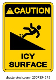 Caution Icy Surface Symbol Sign,Vector Illustration, Isolate On White Background Label. EPS10