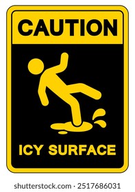 Caution Icy Surface Symbol Sign,Vector Illustration, Isolate On White Background Label. EPS10
