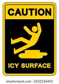 Caution Icy Surface Symbol Sign,Vector Illustration, Isolate On White Background Label. EPS10