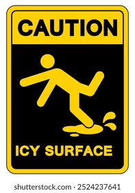 Caution Icy Surface Symbol Sign,Vector Illustration, Isolate On White Background Label. EPS10