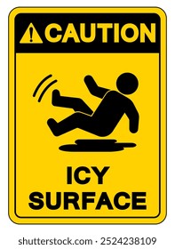 Caution Icy Surface Symbol Sign,Vector Illustration, Isolate On White Background Label. EPS10