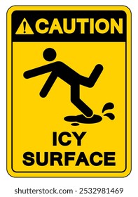 Caution Icy Surface Symbol Sign,Vector Illustration, Isolate On White Background Label. EPS10