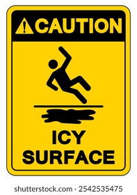 Caution Icy Surface Symbol Sign,Vector Illustration, Isolate On White Background Label. EPS10
