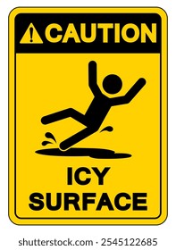 Caution Icy Surface Symbol Sign,Vector Illustration, Isolate On White Background Label. EPS10