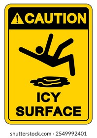 Caution Icy Surface Symbol Sign,Vector Illustration, Isolate On White Background Label. EPS10