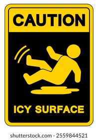 Caution Icy Surface Symbol Sign,Vector Illustration, Isolate On White Background Label. EPS10