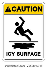Caution Icy Surface Symbol Sign,Vector Illustration, Isolate On White Background Label. EPS10