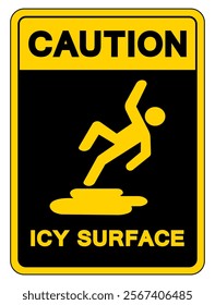 Caution Icy Surface Symbol Sign,Vector Illustration, Isolate On White Background Label. EPS10