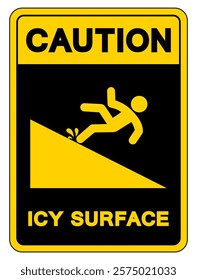 Caution Icy Surface Symbol Sign,Vector Illustration, Isolate On White Background Label. EPS10