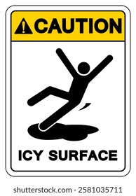 Caution Icy Surface Symbol Sign,Vector Illustration, Isolate On White Background Label. EPS10