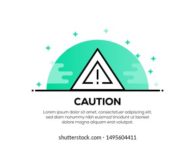 CAUTION AND ILLUSTRATION ICON CONCEPT