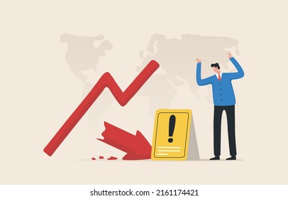 Caution in investing. The economic recession. Avoid investing during market crises. Deflation, inflation. Debt condition, market collapse.
The arrow graph is broken down, investors panic.