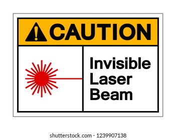 Caution Invisible Laser Beam Symbol Sign ,Vector Illustration, Isolate On White Background Label .EPS10