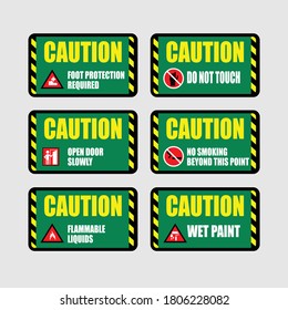 Caution in Lab Industry Green sign vector