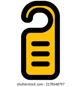 Caution label hangs on a hotel room for maintenance requirement