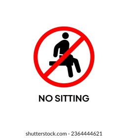 Caution Label for Industrial or Retail Shops. Warning: No sitting. Designed for use in shops, supermarkets, or public service areas.