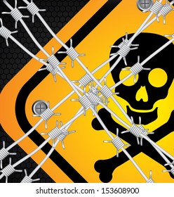 caution label over black background vector illustration 