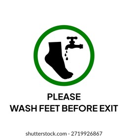 Etiqueta de precaución: Por favor, lave los pies antes de salir. Esta etiqueta se usa generalmente en los baños de las mezquitas para mantener la santidad de la mezquita.
