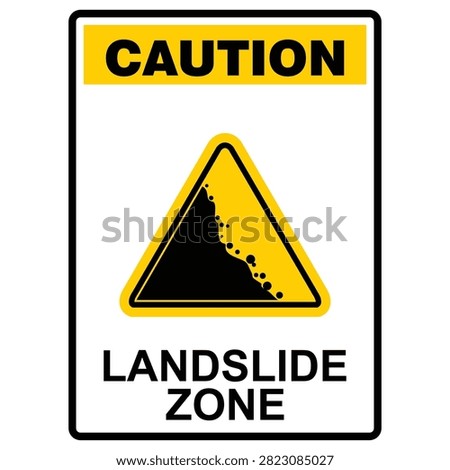 Caution, landslide zone, sign vector