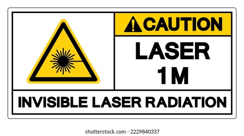 Caution Laser 1 Invisible Laser Radiation Symbol Sign ,Vector Illustration, Isolate On White Background Label. EPS10