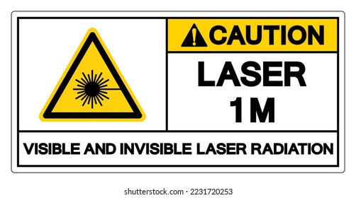 Caution Laser 1 Visible And Invisible Laser Radiation Symbol Sign ,Vector Illustration, Isolate On White Background Label. EPS10