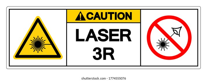 Caution Laser 3R Symbol Sign ,Vector Illustration, Isolate On White Background Label. EPS10