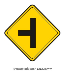 caution for left turn road traffic sign vector icon, modern design, flat style, black and yellow color