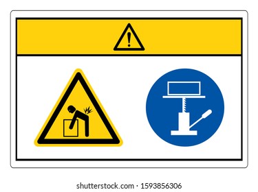 Caution Lift Hazard Use Mechanical Lift Symbol Sign, Vector Illustration, Isolate On White Background Label. EPS10