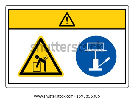 Caution Lift Hazard Use Mechanical Lift Symbol Sign, Vector Illustration, Isolate On White Background Label. EPS10
