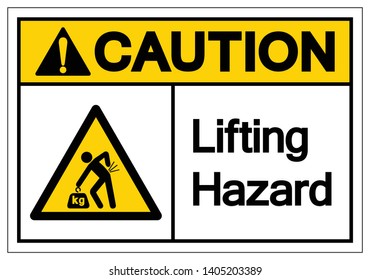 Caution Lifting Hazard Symbol Sign, Vector Illustration, Isolate On White Background Label .EPS10