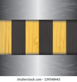 Caution lines and chrome plate industry background vector illustration