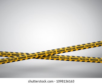 Caution lines isolated. Realistic warning tapes. Danger signs. Vector background.