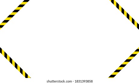 Líneas de precaución aisladas. Cintas de advertencia realistas. Signos de peligro.Ilustración vectorial. Cintas de peligro aisladas en el fondo blanco. Cinta de barrera de advertencia de color negro amarillo.