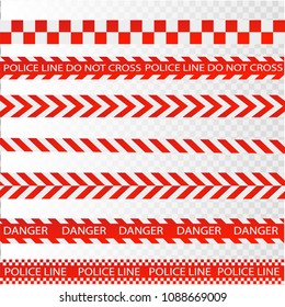 Caution lines isolated. Warning tapes. Danger signs. Vector illustrationEPS 10