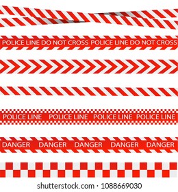 Caution lines isolated. Warning tapes. Danger signs. Vector illustrationEPS 10