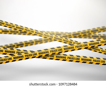 Caution lines isolated. Warning tapes. Danger signs. Vector illustration.