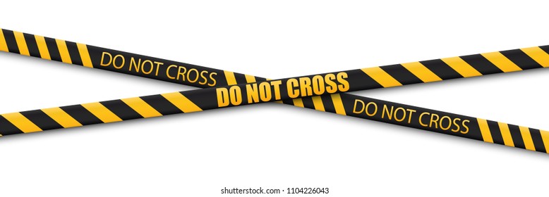 Caution lines isolated. Warning tapes. Danger signs. Vector illustration.