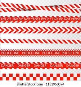 Caution lines isolated. Warning tapes. Danger signs. Vector illustrationEPS 10