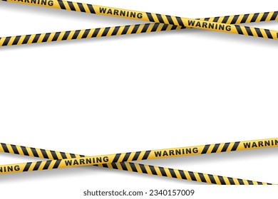 Caution lines isolated. Warning tapes. Danger signs. Vector illustration