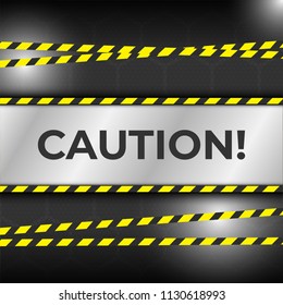 Caution lines on black